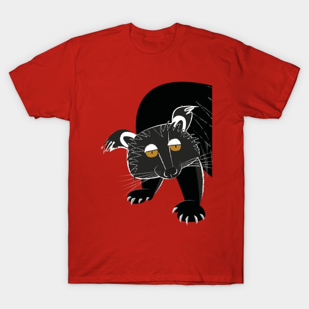 Black  bear cat #2 T-Shirt by belettelepink